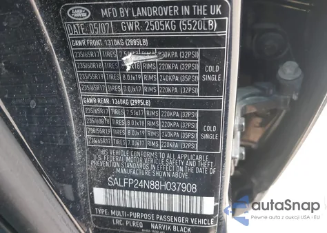 2008 Land Rover Lr2 Se from USA, damaged, VIN SALFP24N88H037908